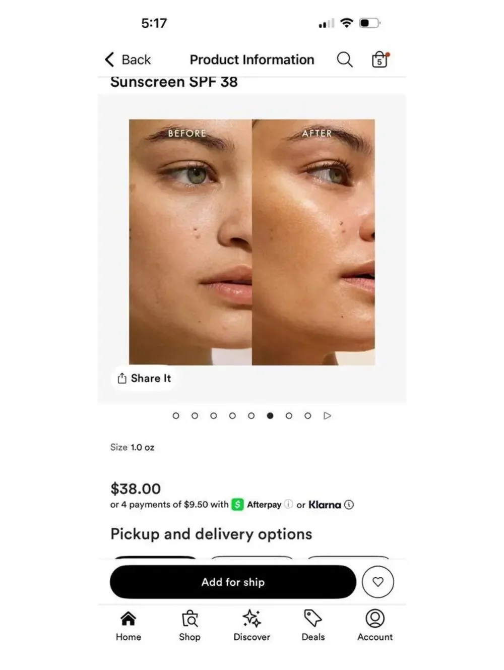 Kopari Sun Veil Illuminating Elixir Face Sunscreen SPF 38 - $38.00 retail